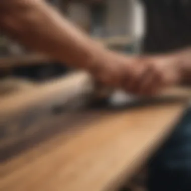 Artisan crafting a longboard showcasing traditional techniques