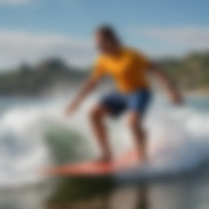 Skilled skimboarder executing advanced maneuvers