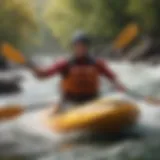 Thrill-Seeking Kayaker Conquering Wild Rapids