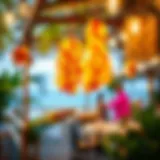 Vibrant Hawaiian decorations for a festive atmosphere