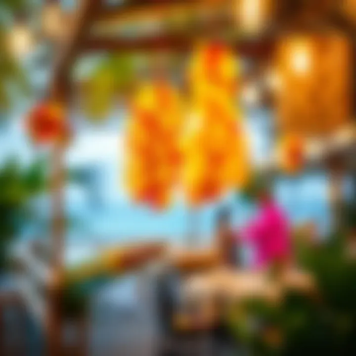 Vibrant Hawaiian decorations for a festive atmosphere