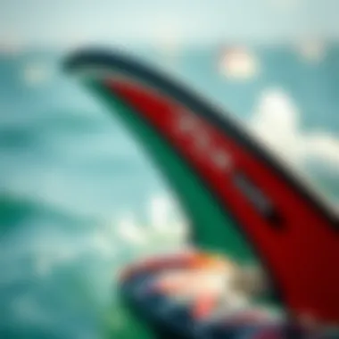 Close-up view of FCS 2 fins showcasing their design features