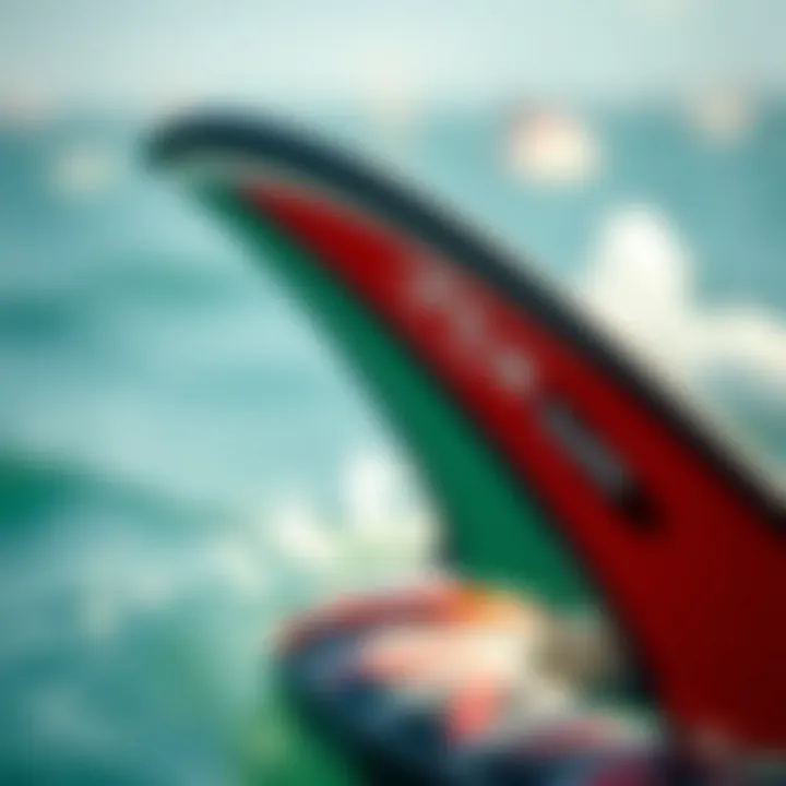 Close-up view of FCS 2 fins showcasing their design features