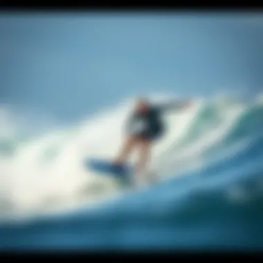 Thruster setup with FCS 2 fins in action on a wave