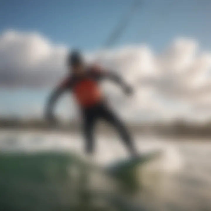 Dynamic Kite Surfer Riding the Waves