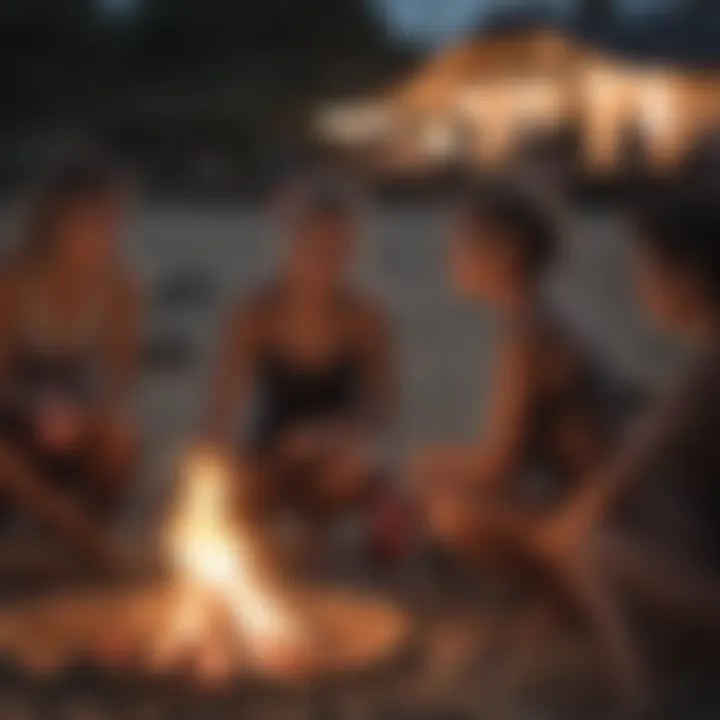 Surf Diva Camp Beach Bonfire Gathering