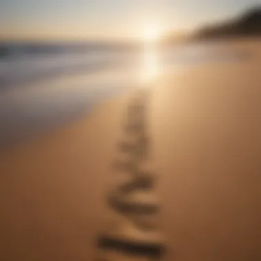 Journeying Towards New Horizons Footprints in the sand leading towards the horizon