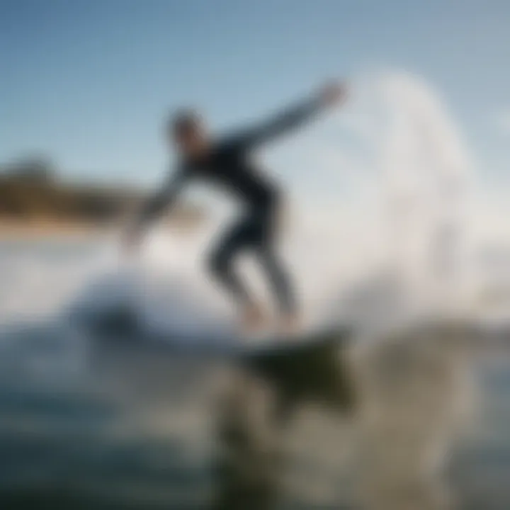 Surfer catching a wave at Bells Beach