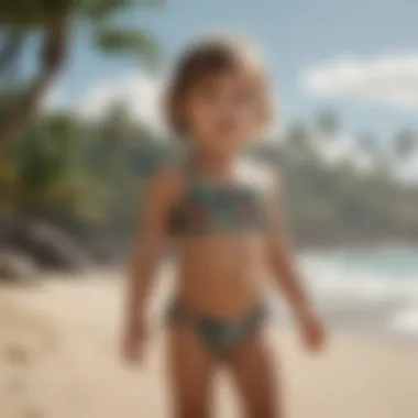 Billabong infant swimwear in tropical paradise setting