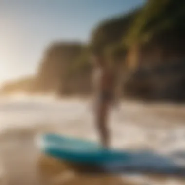 Scenic beach destination for boogie boarding