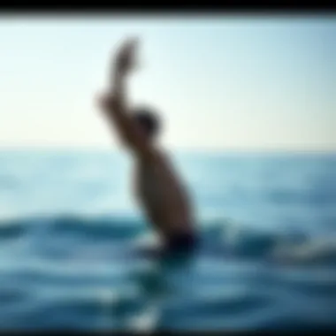 A serene ocean view reflecting the importance of deep breathing in watersports.