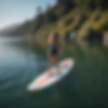 A serene paddleboarding excursion in the calm waters of San Francisco