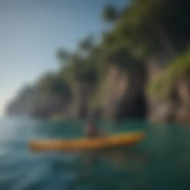 Kayakers exploring the coastline near Casa del Mar El Sunzal