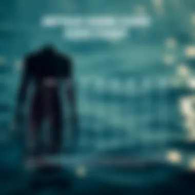 Illustration of a sizing chart for wetsuits with detailed measurements