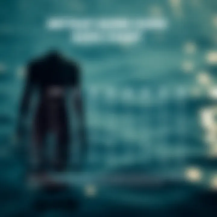 Illustration of a sizing chart for wetsuits with detailed measurements