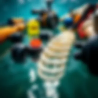 An array of specialized gear used for shark chumming.