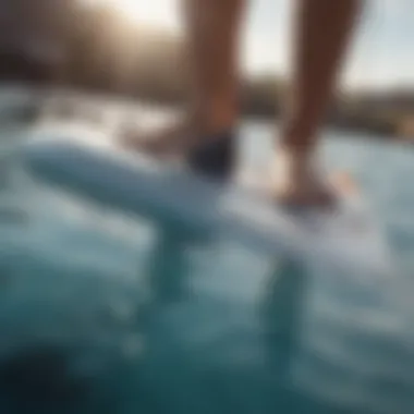 Close-up of inflatable paddle board material