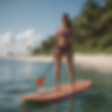 Paddleboarder enjoying the serene waters of Cocoa Beach