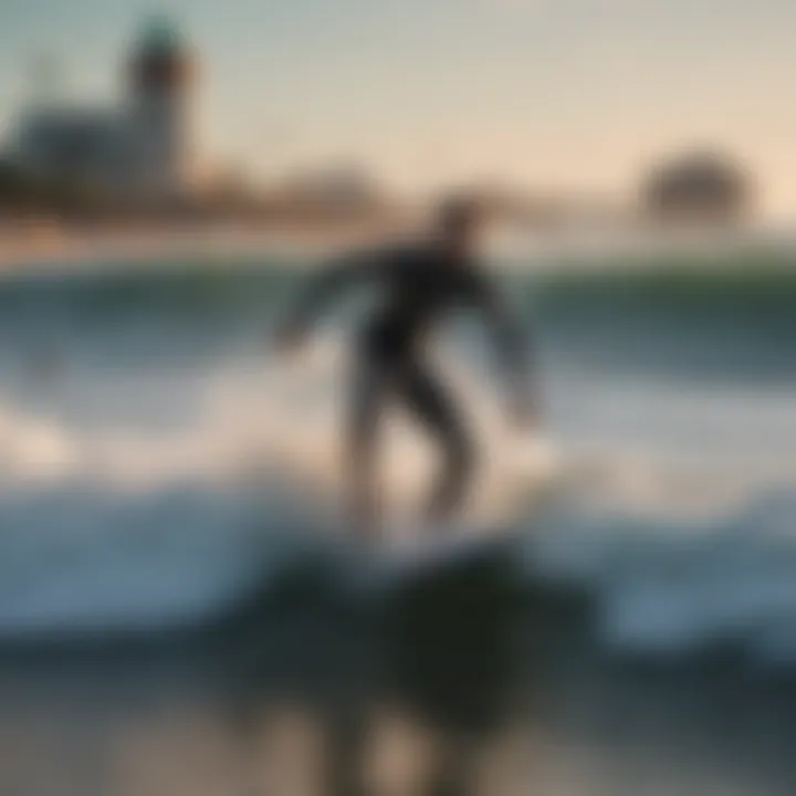 Surfer catching a wave at Cocoa Beach