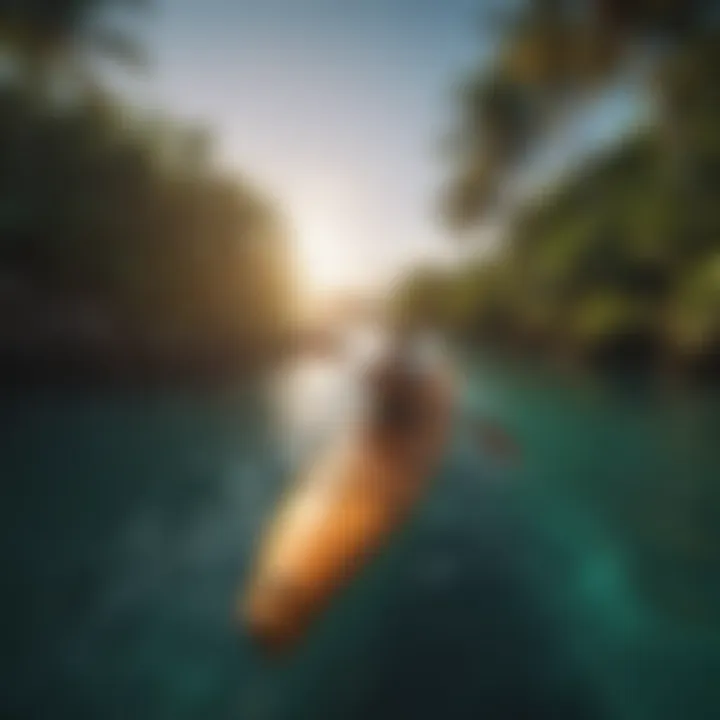 Kayakers exploring the vibrant marine life around Coconut Bay.