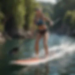 Athlete demonstrating advanced paddle boarding technique