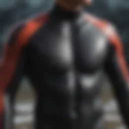 Detailed view of Evo wet suit material showcasing flexibility and durability