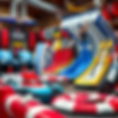 Various types of flowriders displayed in a shop setting