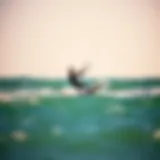 Kitesurfing action on the waves of Los Angeles