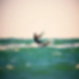 Kitesurfing action on the waves of Los Angeles