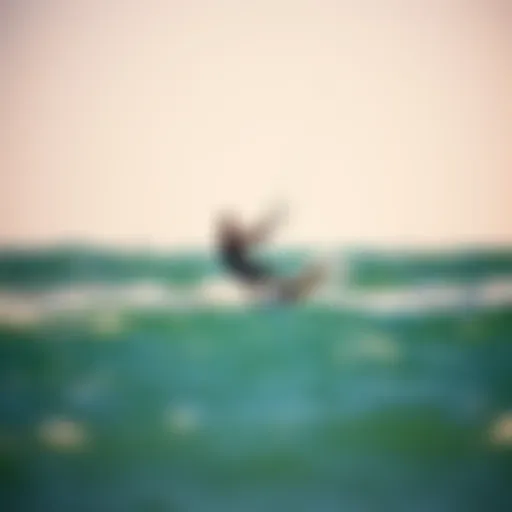 Kitesurfing action on the waves of Los Angeles