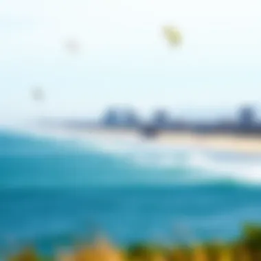 Scenic view of the Los Angeles coastline ideal for kitesurfing