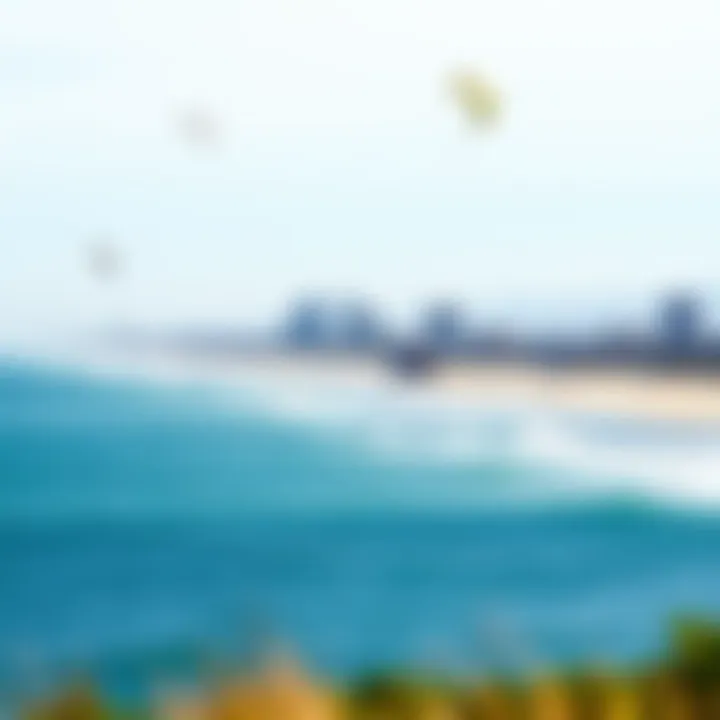 Scenic view of the Los Angeles coastline ideal for kitesurfing