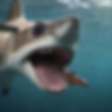 A close-up view of a hammerhead shark's unique head structure, highlighting its extraordinary sensory capabilities.