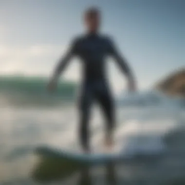 Ion wetsuit being worn by a surfer in action on the waves