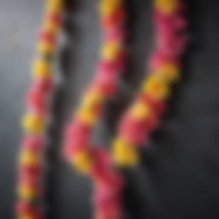 Assortment of colorful counterfeit Hawaiian leis