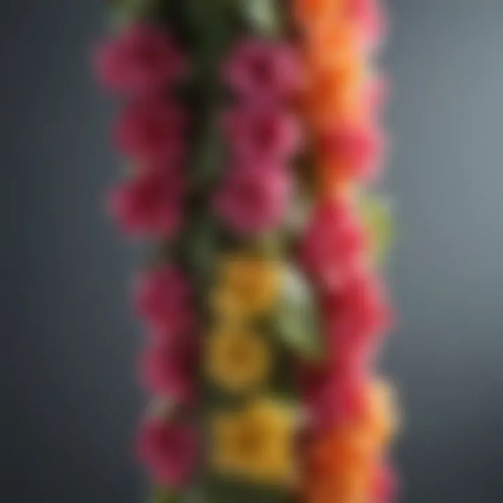 Close-up of intricately designed fake Hawaiian lei