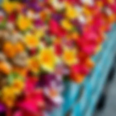 Vibrant array of floral materials for lei crafting