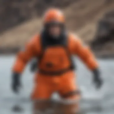 The Crewsaver Atacama Sport Drysuit in action during a watersport activity.