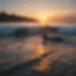 A vibrant sunset over ocean waves, perfect for watersports enthusiasts