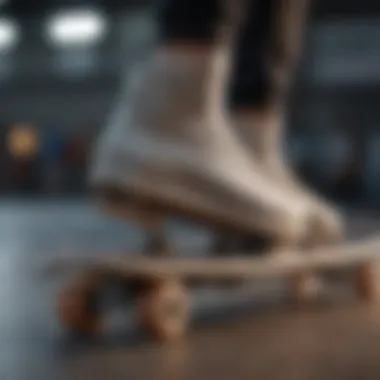 Close-up of a skate trainer showcasing its innovative design and materials.