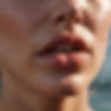 Dry and cracked lips indicating dehydration