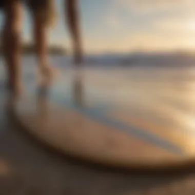 A well-maintained skimboard ready for use