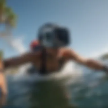 Water sports enthusiast using a GoPro