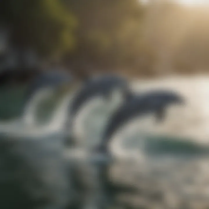 Dolphin pod playing in the waters near Rancho Estero y Mar