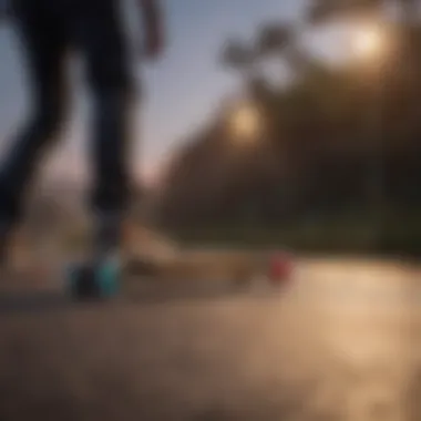 Dusk Riding with High-Performance Electric Skateboard