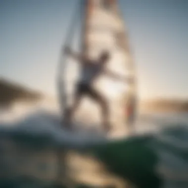 Dynamic Wind Surfing Action Shot