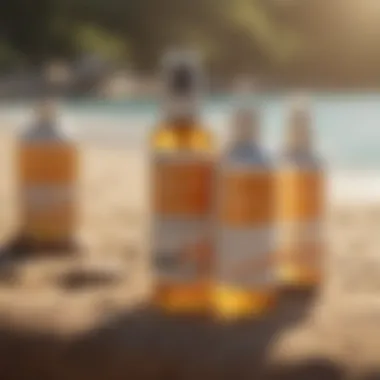 Close-up of sunscreen ingredients emphasizing eco-friendliness