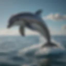 Elegant dolphin gracefully circling