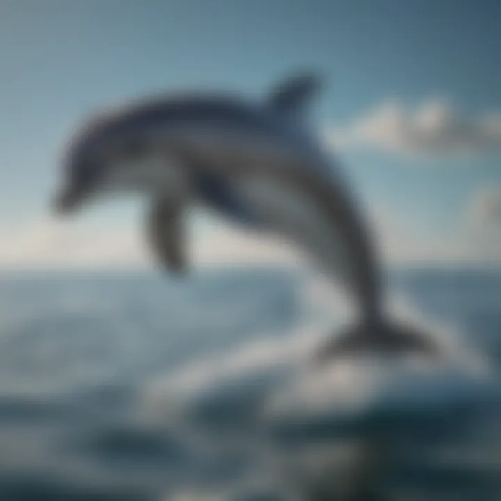 Elegant dolphin gracefully circling