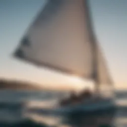 Elegant sail race flag fluttering in the wind